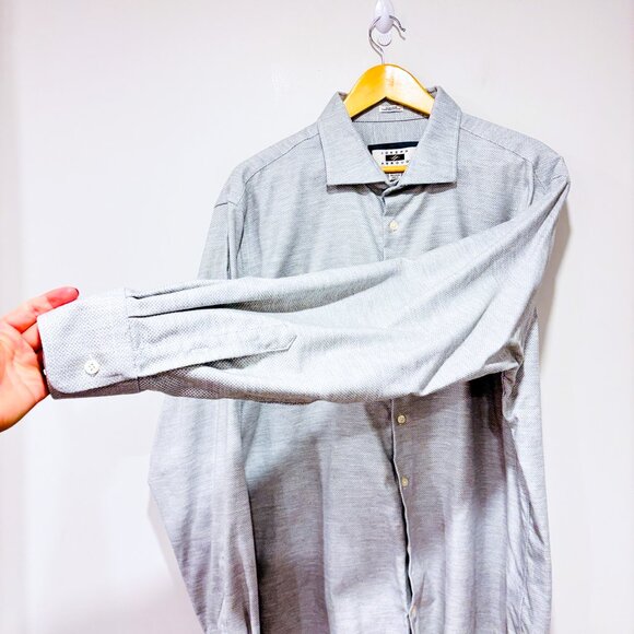 JOSEPH ABBOUD | Light grey thick cotton shirt | Classic casual | Men's XXL * - Picture 7 of 8